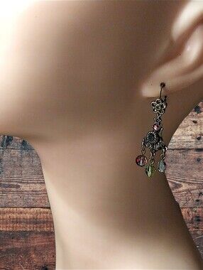 Multicolor Crystal Dangle Earrings -